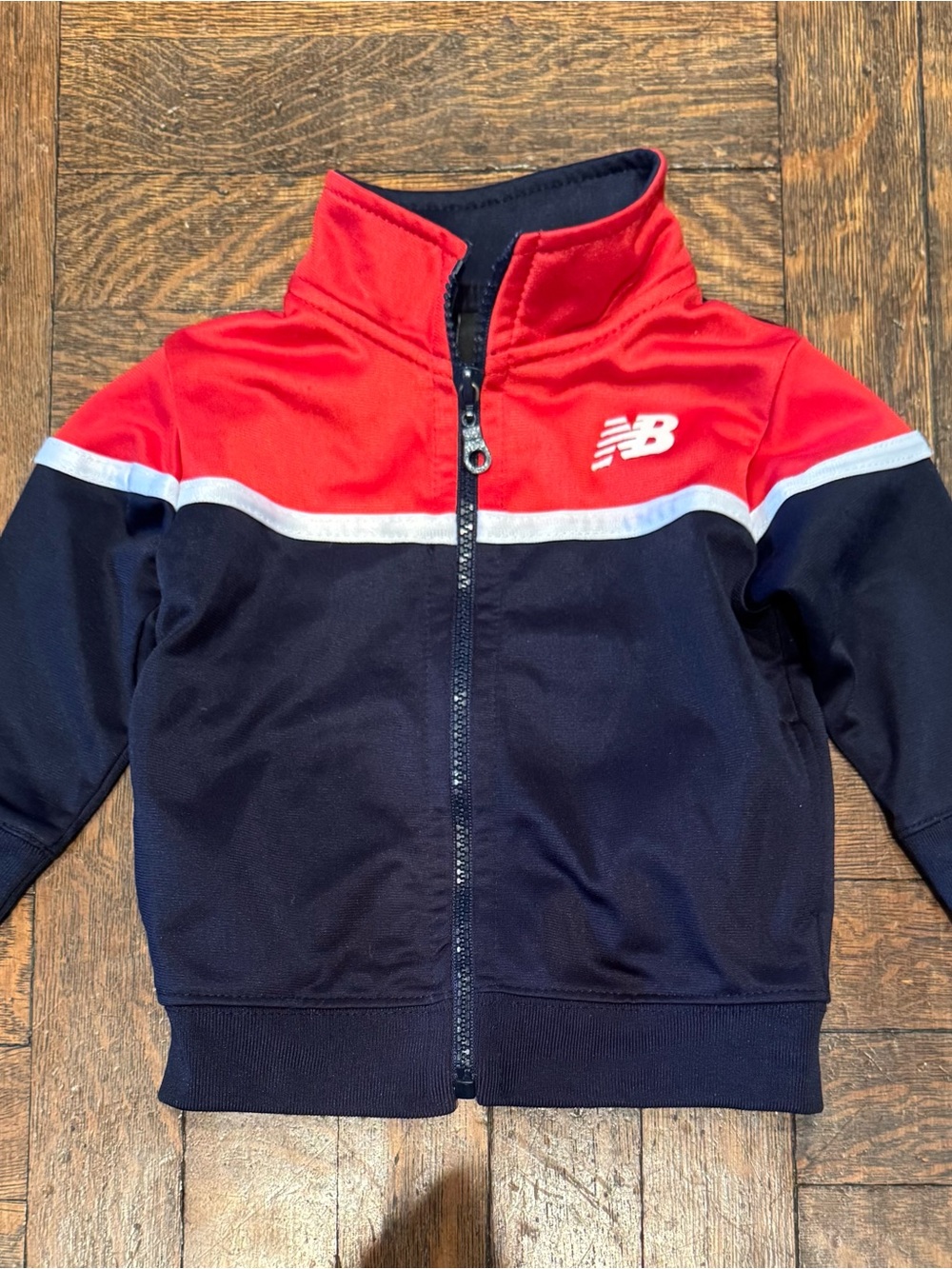 New Balance Infant Track Jacket, Navy Blue and Red, Size 12 Months